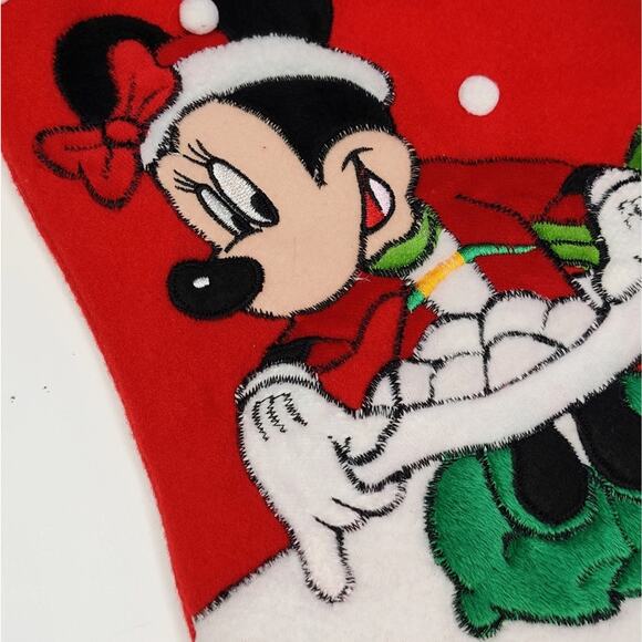 Disney‎ Minnie Mouse Red Fabric Christmas Stocking Snowfall - Picture 2 of 8
